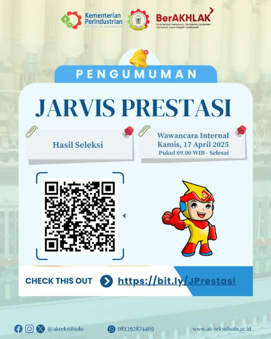 HASIL SELEKSI ADMINISTRASI PENERIMAAN MAHASISWA BARU JARVIS PRESTASI AK-TEKSTIL SOLO TAHUN AKADEMIK 2025/2026