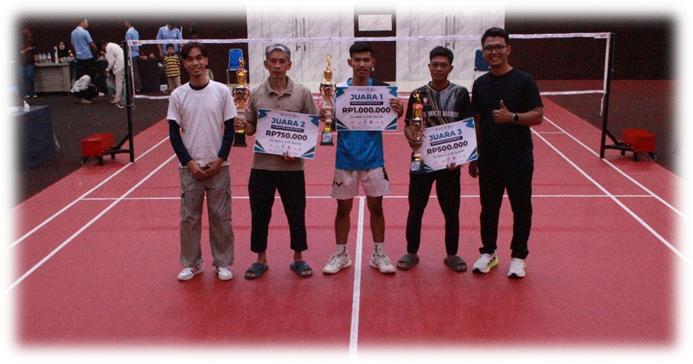 Andri dari PT Pan Brothers Sabet Juara Badminton Championship Dies Natalis Satu Dekade AK-Tekstil Solo