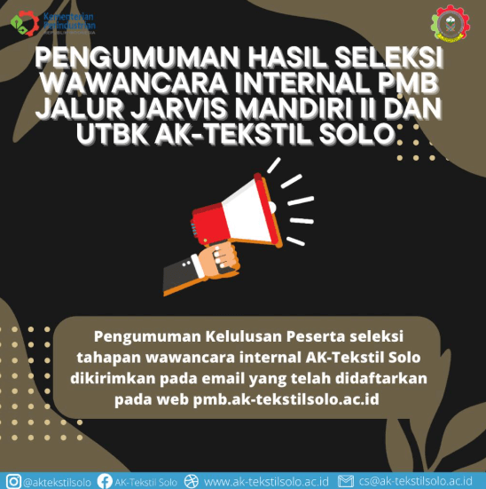 Hasil Seleksi Wawancara Internal dan Jadwal Wawancara Industri PMB 2022