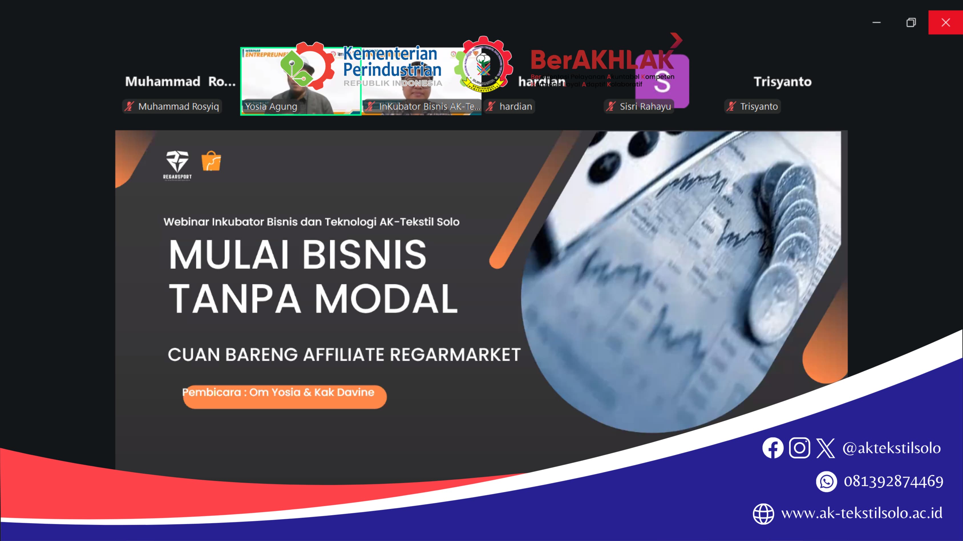 Bangun Kemandirian Finansial Mahasiswa, Regarsport Kupas Tuntas Strategi Cuan Lewat Affiliate Marketing