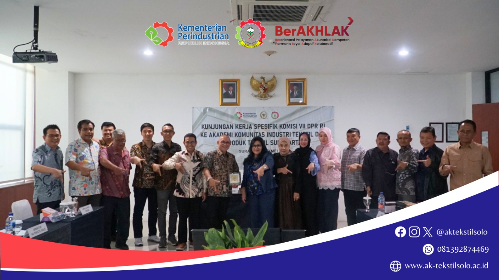 Komisi VII DPR RI Dorong Transformasi AK Tekstil Solo Menjadi Politeknik dan Perkuat Sinergi Industri